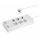 Transmedia Smart 6-way power strip with 4 USB charging ports (max. 5V 4A)