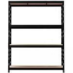 Metalni skladišni regal NERO II 180x120x45 4 police/300kg crni