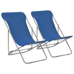 vidaXL Sklopive stolice za plažu od čelika i tkanine Oxford 2 kom plave