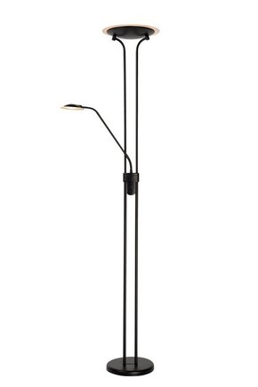 LUCIDE 19792/24/30 | ChampionL Lucide podna svjetiljka 180cm 2x sa tiristorskim prekidačem fleksibilna 1x LED 1600lm + 1x LED 230lm 3000K crno