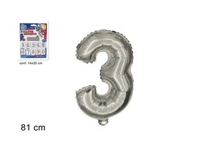 Balon folijski broj 3 srebrni