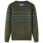 vidaXL Dječji džemper pleteni kaki 128