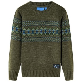 VidaXL Dječji džemper pleteni kaki 128