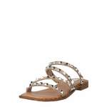 STEVE MADDEN Natikače s potpeticom 'SKYLER' pijesak / srebro