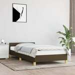 Okvir za krevet s uzglavljem tamnosmeđi 90x200 cm od tkanine