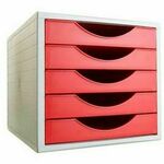 Modular Filing Cabinet Archivo 2000 ArchivoTec Serie 4000 5 drawers Din A4 Red (34 x 27 x 26 cm)