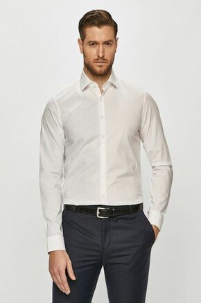 Calvin Klein - Košulja - bijela. Košulja iz kolekcije Calvin Klein. Model izrađen od glatke tkanine. Ima klasični ovratnik.