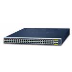 PLANET GS-4210-48P4S mrežni prekidač Upravljano L2/L4 Gigabit Ethernet (10/100/1000) Podrška za napajanje putem Etherneta (PoE) 1U Plavo