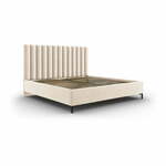 Bež tapecirani bračni krevet s prostorom za odlaganje s podnicom 200x200 cm Casey – Mazzini Beds