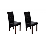 vidaXL Set dvije crne klasične blagovaonske stolice od eko-kože