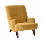 Žuta fotelja sa smeđim nogama Max Winzer Brandford Suede