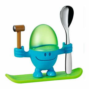 Zeleno-plavi stalak za jaje sa žlicom WMF Cromargan® Mc Egg
