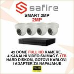 SAFIRE FULL HD SET ZA VIDEO NADZOR SA 4 KAMERE SMART 2MP