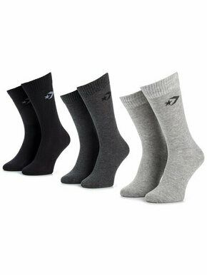 Set od 3 para unisex visokih čarapa Converse E745H-3010 Crna