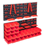 103-dijelni set kutija za pohranu sa zidnim pločama crveno-crni