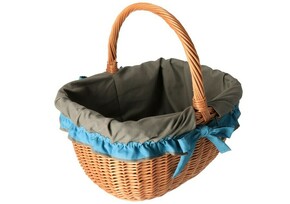 AtmoWood Pletena košara za nabavku s plavozelenom tkaninom