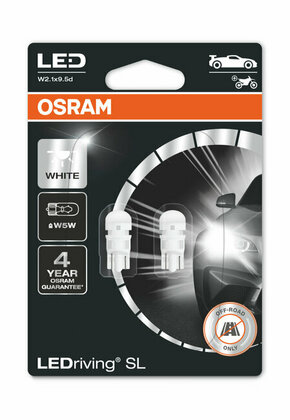 Osram LEDriving SL W5W (T10) LED žaruljeOsram LEDriving SL W5W (T10) LED bulbs - 6000K - hladno bijela T10-SL6000-2