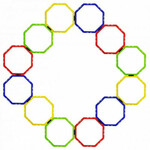 Ljestve za vježbanje Pro's Pro Octa Agility Grid 12 pcs - multicolor