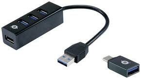 Conceptronic HUBBIES04B 4 ulaza USB 3.2 Gen 1 hub (USB 3.0) crna