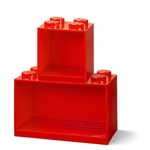 Set od 2 dječje crvene zidne police LEGO® Brick
