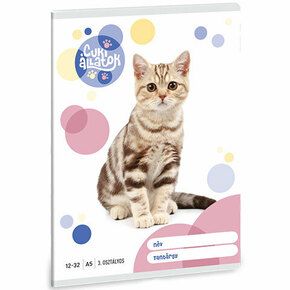 Ars Una: Slatke životinje - Američka kratkodlaka mačka 3. razred bilježnica s crtama 32 stranice A/5