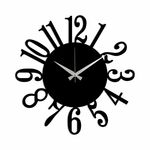 Ukrasni metalni zidni sat, Metal Wall Clock 14 - Black