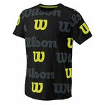 Majica za dječake Wilson All Over Logo Tech Tee B - black