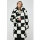Karl Lagerfeld Prijelazni kaput 'Check' crna / bijela