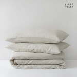 Bijelo-bež lanena posteljina za bračni krevet/za produženi krevet 200x220 cm – Linen Tales