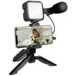 Vlogger komplet s LED svjetlom, mikrofonom + stativom, za pametne telefone od 4,7-7",. LogiLink AA0157 držač videozapisa crna