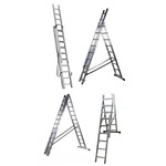 Ljestve trodijelne aluminijske profesionalne - 3x11
