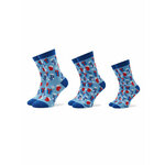 Set od 3 para unisex visokih čarapa Rainbow Socks Xmas Balls Plava