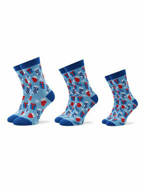 Set od 3 para unisex visokih čarapa Rainbow Socks Xmas Balls Plava