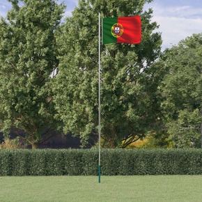 VidaXL Portugalska zastava i jarbol 6