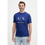 Armani Exchange majica za muškarce od pamuka mornarsko plava XM002683.AF10356