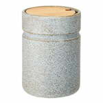 Siva keramička posuda s poklopcem od bambusa Bloomingville Kendra, 450 ml