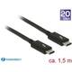 Delock USB priključni kabel Thunderbolt™ (USB-C™) utikač, Thunderbolt™ (USB-C™) utikač 1.50 m crna 84846 Thunderbolt™ kabel