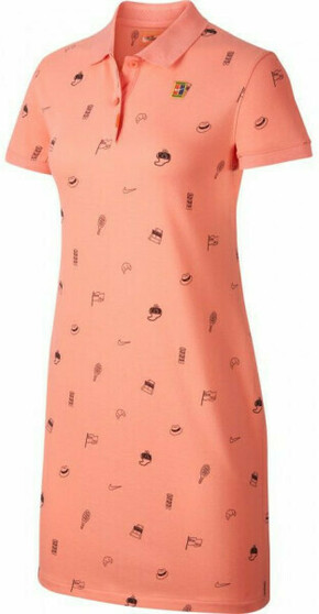 Ženska teniska haljina Nike Polo Dress Print - sunblush/brilliant orange