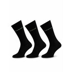 Set od 3 para muških visokih čarapa Emporio Armani 302402 4R254 50620 Nero/Nero/Nero