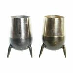 Vase DKD Home Decor 15,5 x 15,5 x 26 cm Silver Golden Aluminium Modern (2 Units)