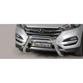 Misutonida Bull Bar Ø76mm inox srebrni za Hyundai Tucson 2015-2017 s EU certifikatom