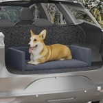 vidaXL Krevet za pse za prtljažnik sivi 70 x 45 cm s izgledom platna