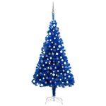 Umjetno božićno drvce LED s kuglicama plavo 150 cm PVC
