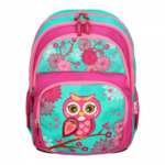 Spirit: Sova ružičasto-tirkizna ergonomska školska torba