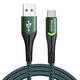 USB na USB-C Mcdodo Magnificence CA-7961 LED kabel, 1m (zeleni)