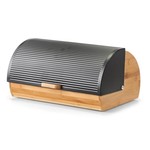 Zeller kutija za kruh, bambus/metal, crna, 39x27x19cm