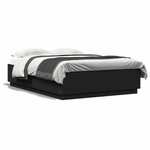 vidaXL Okvir kreveta s LED svjetlima crni 160x200 cm konstruirano drvo