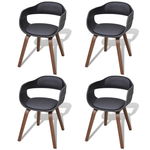 vidaXL Blagovaonske stolice od zakrivljenog drveta s umjetnom kožom, 4 kom