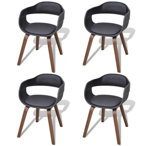 VidaXL Blagovaonske stolice od zakrivljenog drveta s umjetnom kožom