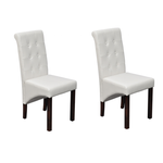 vidaXL Set dvije bijele klasične blagovaonske stolice od eko-kože